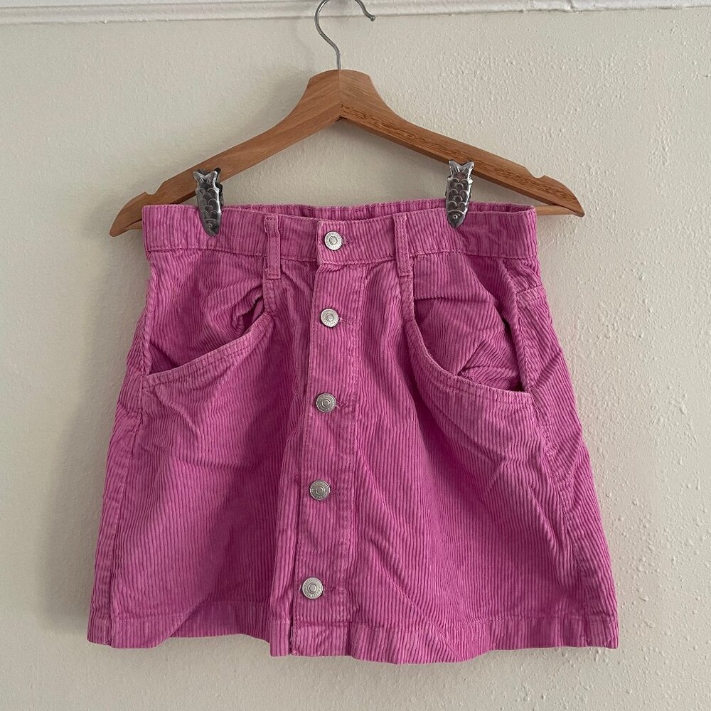 Free People Button Down Skirt, Pink, Size 8